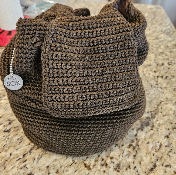 The Sak Brown Lined Crochet Mini Backpack - Picture 1 of 3